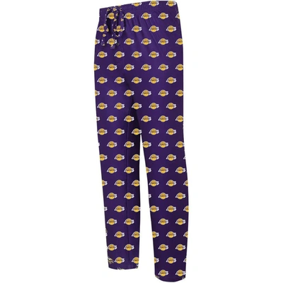 Shop Concepts Sport Purple Los Angeles Lakers Allover Logo Print Gauge Sleep Pants