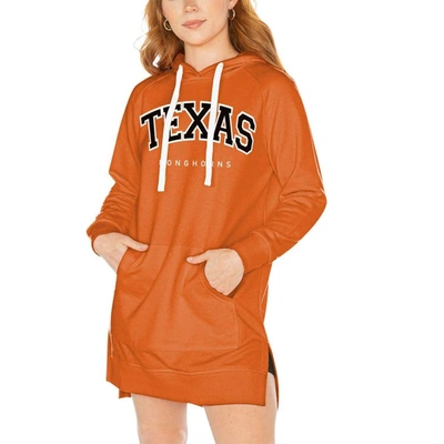 Shop Gameday Couture Texas Orange Texas Longhorns Take A Knee Raglan Hooded Sweatshirt Dress In Burnt Orange