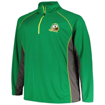 Shop Profile Green Oregon Ducks Big & Tall Quarter-zip Raglan Jacket