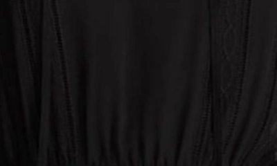 Shop Ralph Lauren Ladder Stitch Detail Long Sleeve Maxi Dress In Polo Black