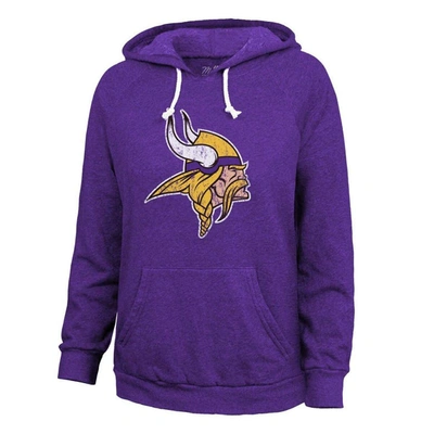 Shop Majestic Threads Justin Jefferson  Purple Minnesota Vikings Name & Number Tri-blend Pullover Hoodie
