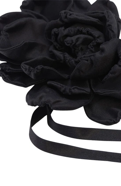 Shop Dolce & Gabbana Sfilata Floral Silk Blend Choker In Black