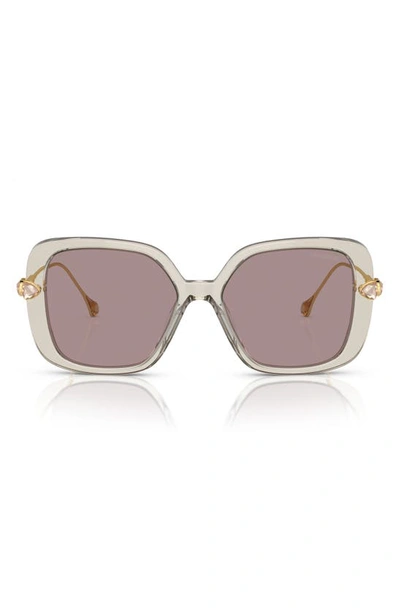 Shop Swarovski 56mm Square Sunglasses In Violet