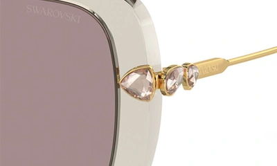 Shop Swarovski 56mm Square Sunglasses In Violet