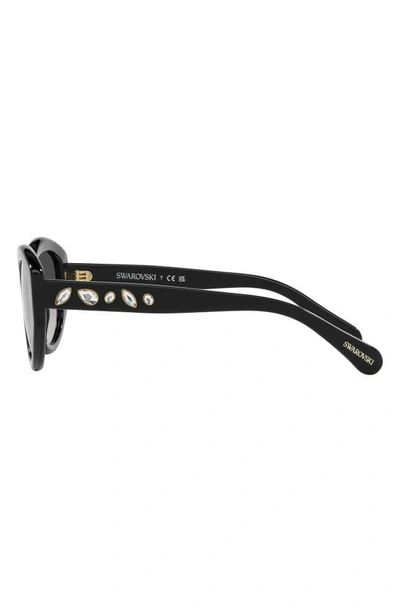 Swarovski 53mm Gradient Cat Eye Sunglasses In Black
