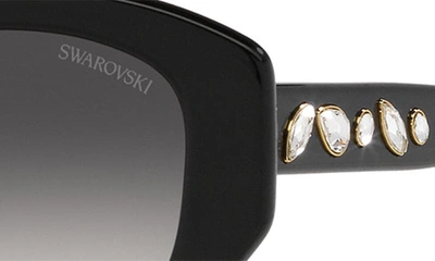 Swarovski 53mm Gradient Cat Eye Sunglasses In Black