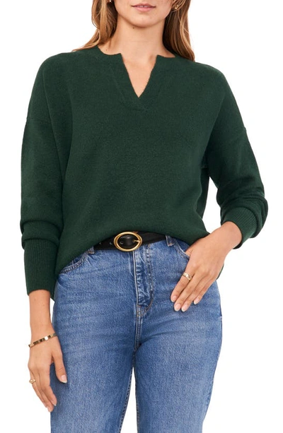 Shop Vince Camuto Drop Shoulder V-neck Sweater In Windsor Moss