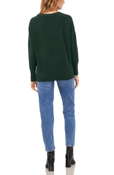 Vince Camuto Drop Shoulder V-neck Sweater In Windsor Moss