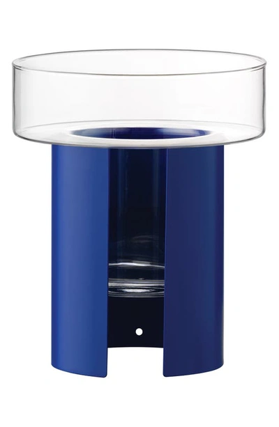 Shop Lsa Terrazza Glass & Steel Planter Vase In Blue/ Clear Glass