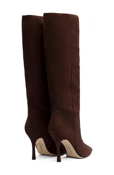 Shop Larroude Kate Pointed Toe Knee High Boot In Brown