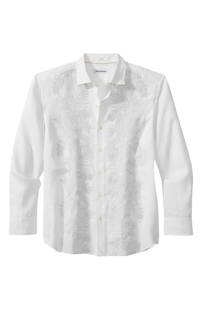 Tommy Bahama Down The Isle Embroidered Linen Button-up Shirt In White
