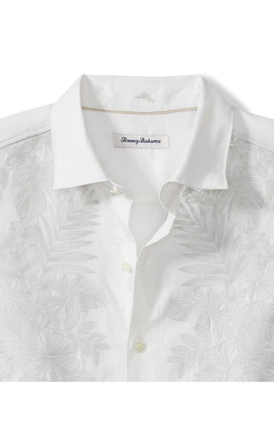 Tommy Bahama Down The Isle Embroidered Linen Button-up Shirt In White