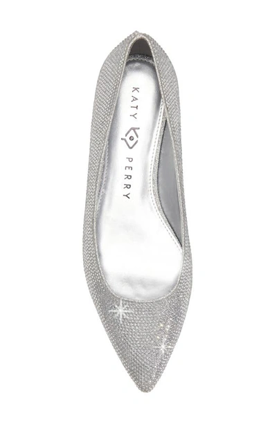 Katy Perry The Hollie Crystal Pointed Toe Ballet Flat In Silver Multi