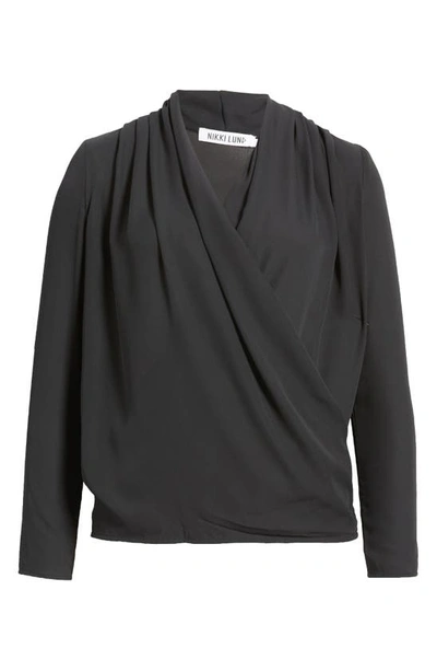 Shop Nikki Lund Rose Long Sleeve Blouse In Black