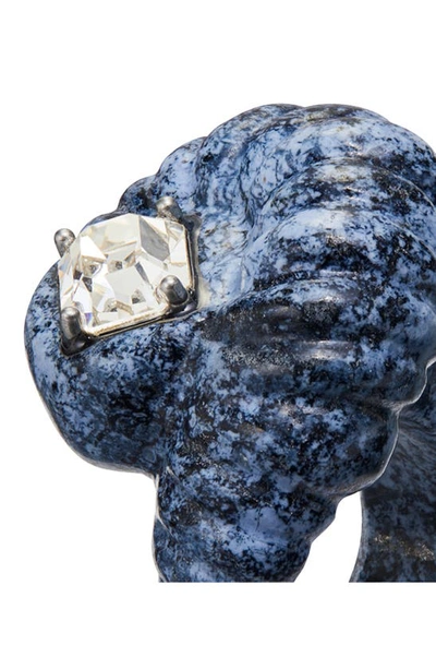 Shop Tory Burch Carved Semiprecious Ring In Blue
