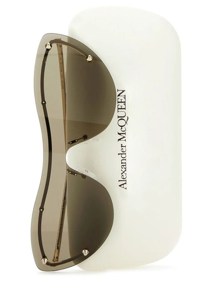 Shop Alexander Mcqueen Woman Gold Metal Spike Studs Sunglasses