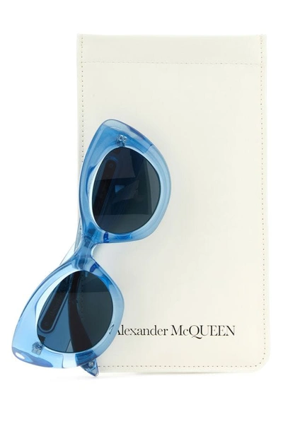 Alexander Mcqueen Light-blue Acetate The Curve Sunglasses In Blue