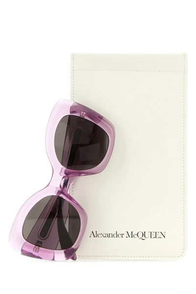 Shop Alexander Mcqueen Woman Pink Acetate The Curve Sunglasses