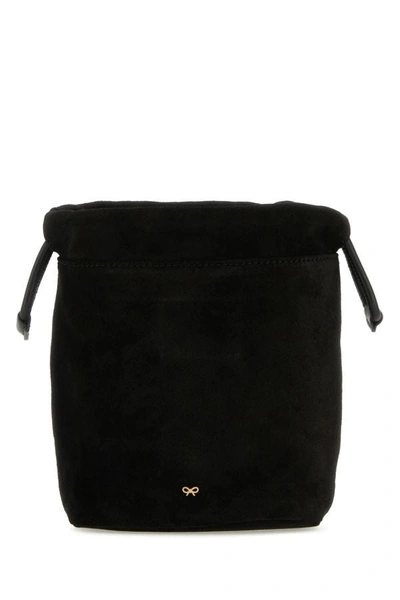 Shop Anya Hindmarch Woman Black Suede Pouch