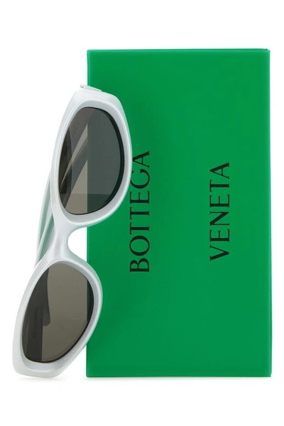 Shop Bottega Veneta Woman Light Grey Acetate Sunglasses In Gray