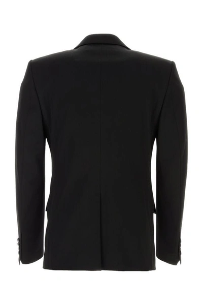 Shop Dolce & Gabbana Man Black Faille Sicilia Blazer