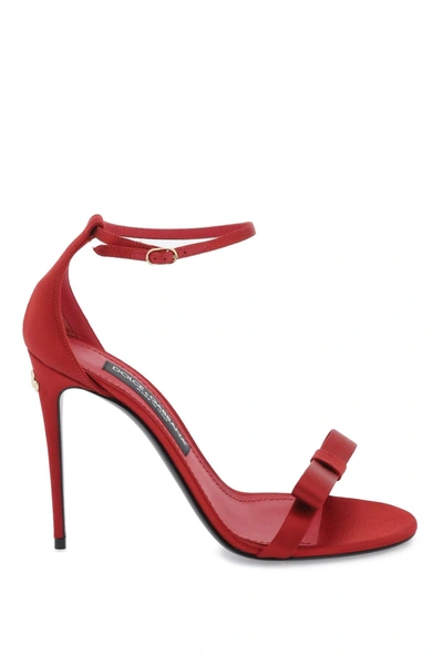 Shop Dolce & Gabbana Satin Sandals Women In Red