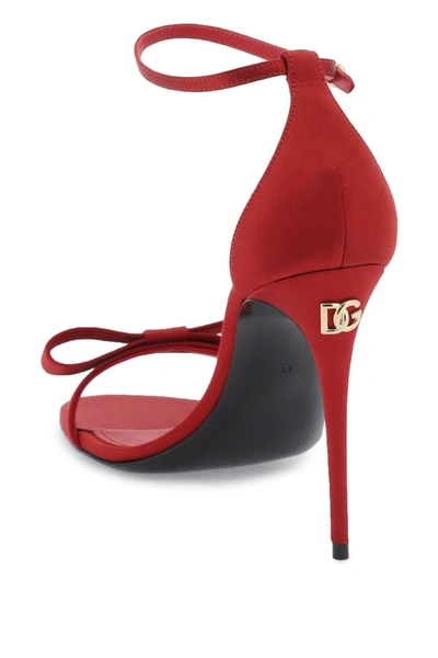 Shop Dolce & Gabbana Satin Sandals Women In Red
