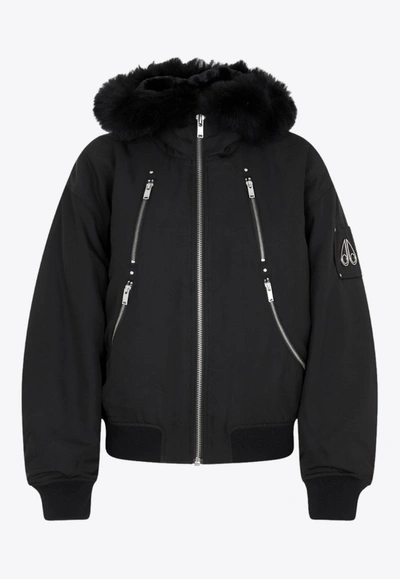 Shop Moose Knuckles Decatur Faux Fur-trimmed Winter Jacket In Black