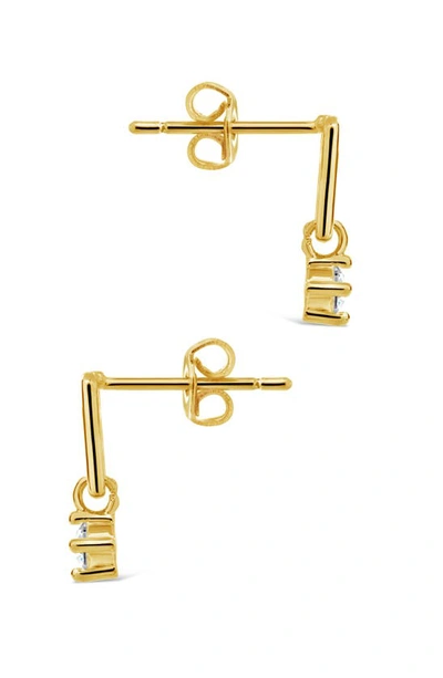 Sterling Forever Mandy Cz Drop Earrings In Gold