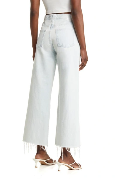 Ag Saige High Waist Raw Hem Straight Leg Jeans In Tide Pool