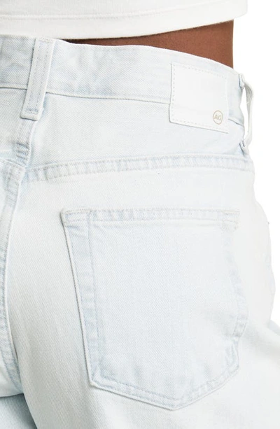 Ag Saige High Waist Raw Hem Straight Leg Jeans In Tide Pool