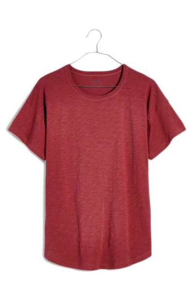 Shop Madewell Whisper Cotton Crewneck T-shirt In Pressed Grape