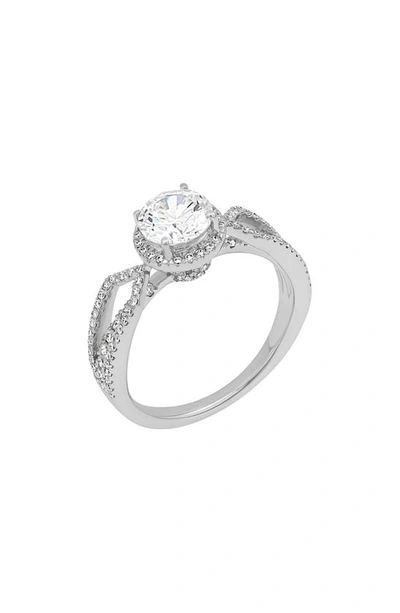 Shop Bony Levy Cz & Diamond Engagement Ring In 18k White Gold