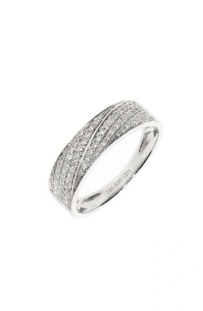 Shop Bony Levy Wide Diamond Band Ring In 18k White Gold