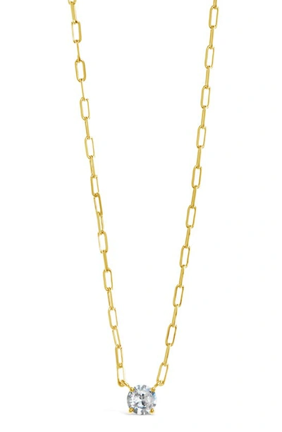 Shop Sterling Forever Nicole Cubic Zirconia Necklace In Gold