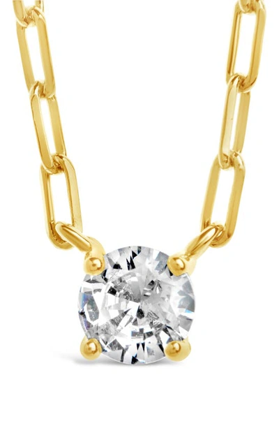 Shop Sterling Forever Nicole Cubic Zirconia Necklace In Gold