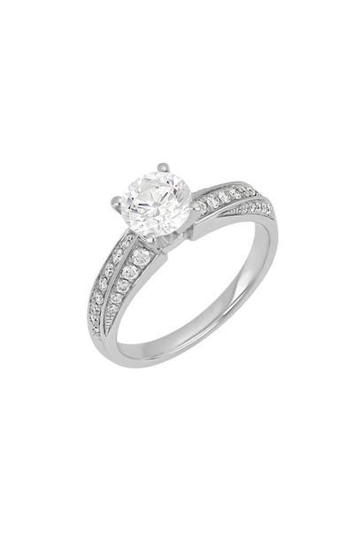 Shop Bony Levy Cz & Diamond Engagement Ring In 18k White Gold