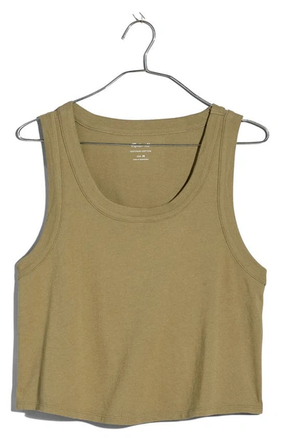 Shop Madewell Softfade Cotton Boxy Crop Tank In Distant Surplus