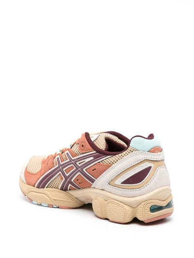 Asics Ub5-s Gel-nimbus 9 Faux Leather-trimmed Mesh Sneakers In Salmon