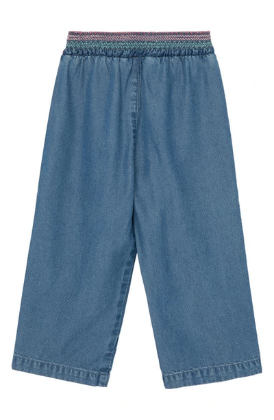 Shop Peek Aren't You Curious Kids' Wide Leg Embroidered Denim Pants In Indigo