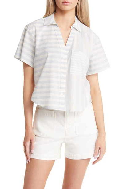 Shop Madewell Short Sleeve Button-up Shirt In Weathered Sky