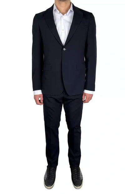 Shop Aquascutum Elegant Navy Blue Two-piece Men's Suit