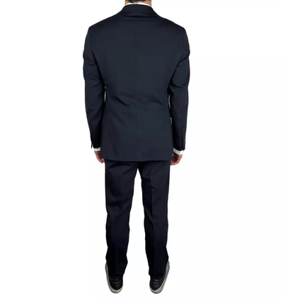 Shop Aquascutum Elegant Navy Blue Two-piece Men's Suit