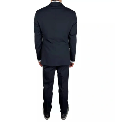 Aquascutum Blue Wool Suit In Blue