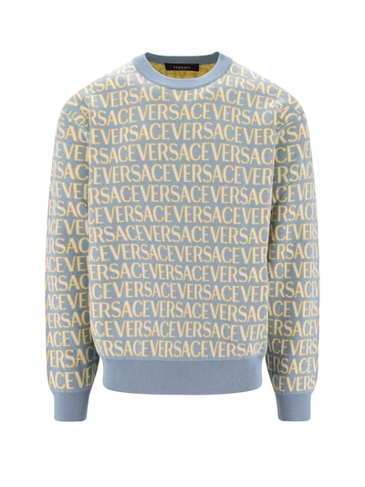 Shop Versace Sweater In Blu