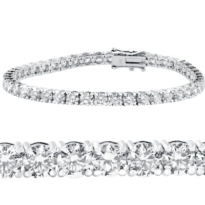 Pompeii3 10 Ct Diamond Tennis Bracelet 14k White Gold 7" Double Lock Clasp In Multi