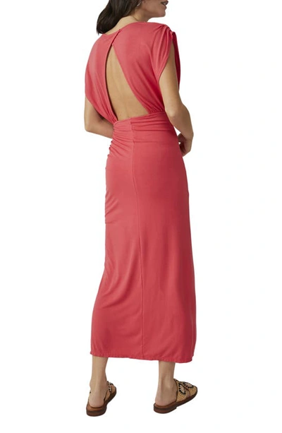 Shop Free People Lakeside Ruched Open Back Dress In Bella Rose
