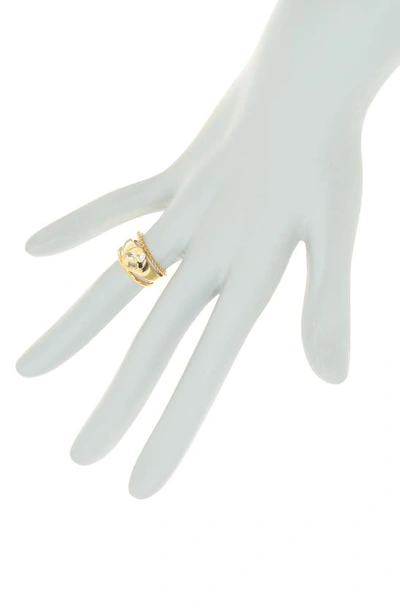 Shop Adornia Set Of 3 Cz Signet & Band Ring Set In Gold
