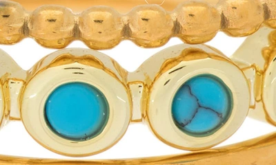Shop Adornia Set Of 3 Imitation Turquoise Stackable Rings In Blue