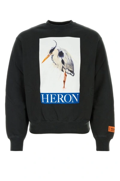 Shop Heron Preston Man Black Cotton Sweatshirt